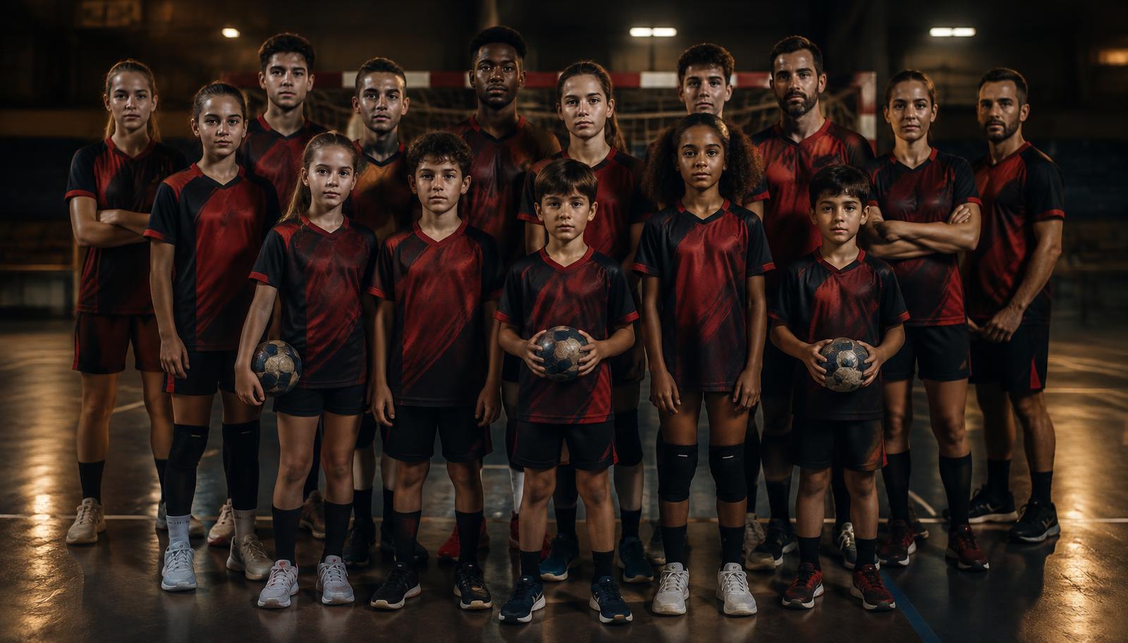 Joueuses et joueurs des équipes du HBC Palaja, des U13 aux Séniors