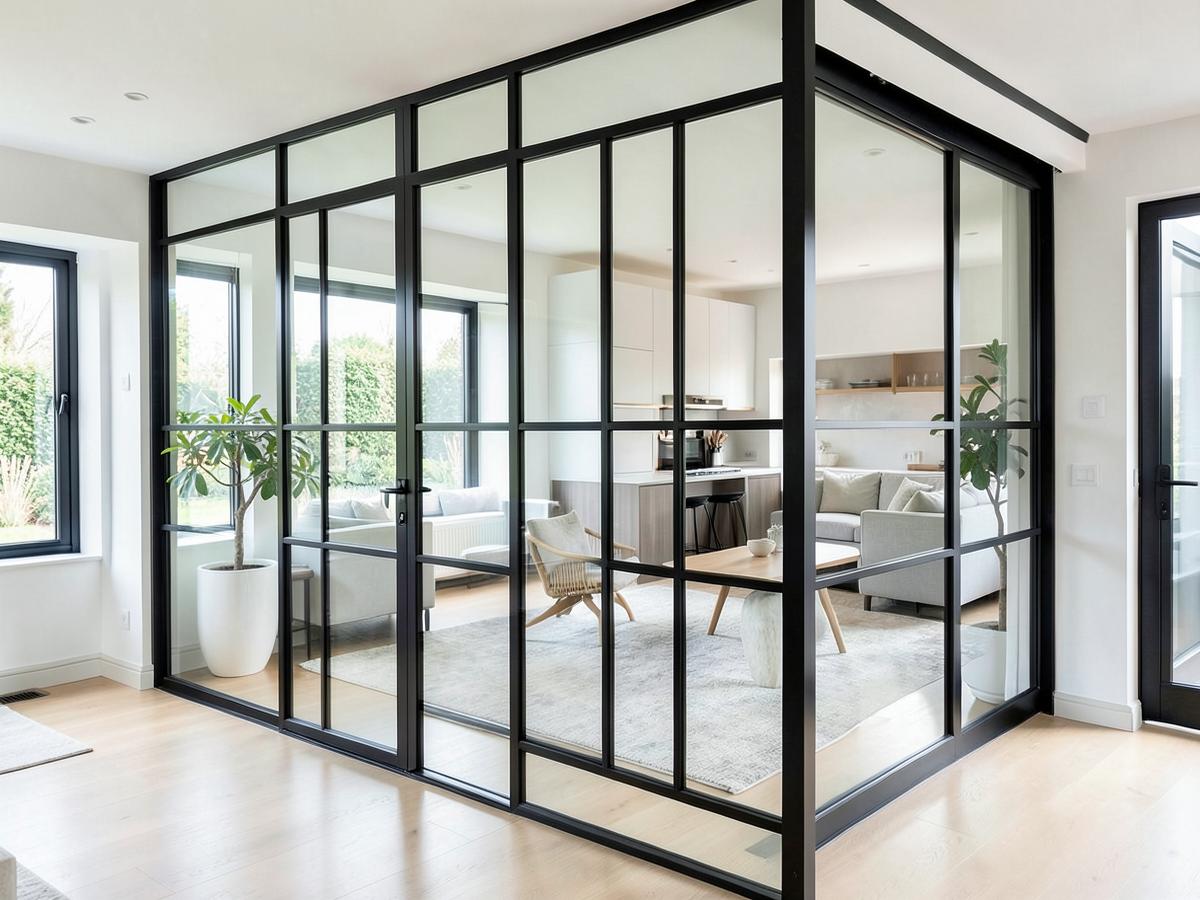 Verrière en acier noir réalisée sur mesure