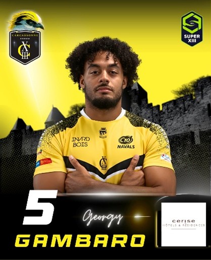 Portrait de Georgy Gambaro, Ailier de Carcassonne XIII