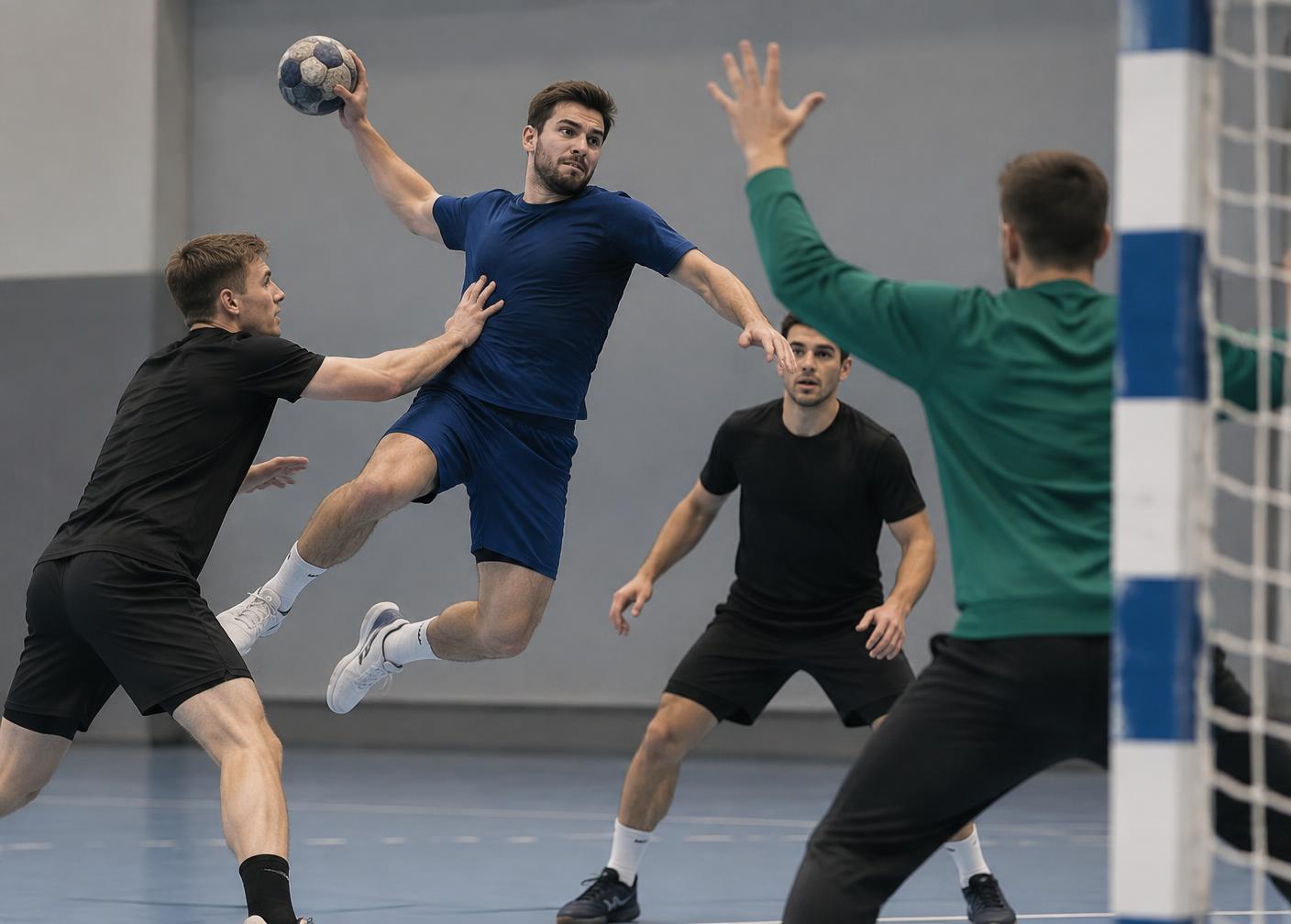 Joueur masculin de Palaja au tir pendant un match