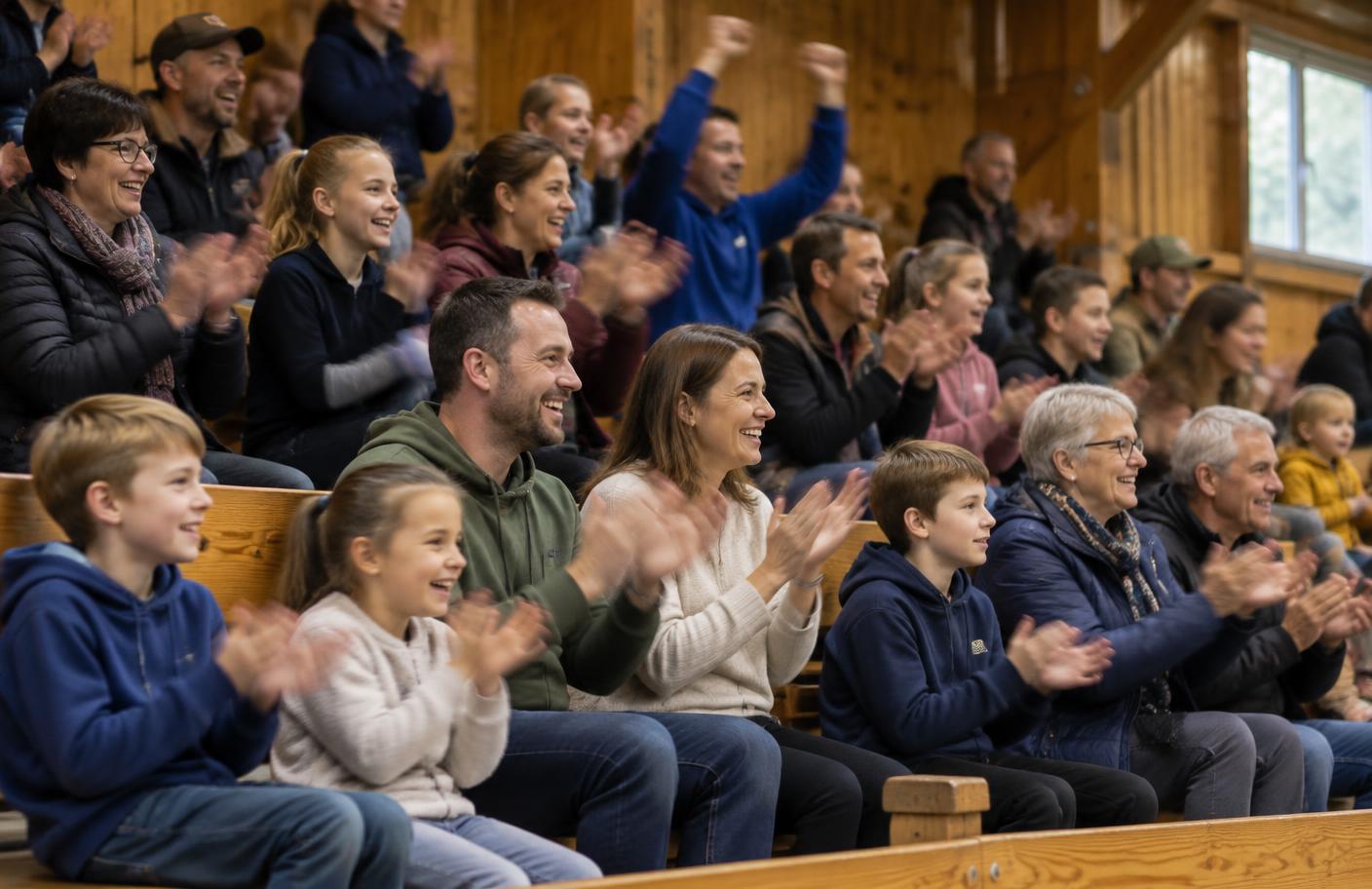 Supporters du club dans les tribunes de la salle de Palaja